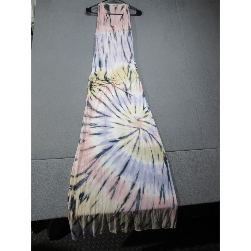Young Fabulous & Broke Dress Womens Small Pink Tie Dye Maxi Sleeveless Rayon